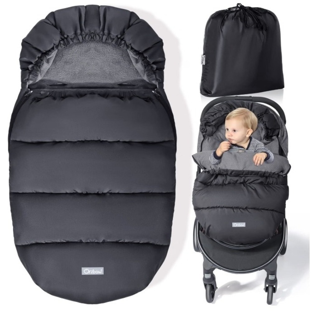 Orzbow Universal Baby Stroller Footmuff Warm Bunting Bag Weatherproof Black NWT